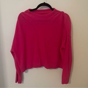 Quince Mongolian Cashmere Women's Mock Neck Cropped Pink Sweater